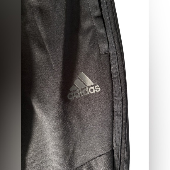 Adidas XS Black Track Jogger Pants Ankle Zip Slim Fit Logo Detail - Picture 3 of 5